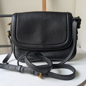 J. Crew Black Leather Crossbody Bag